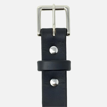 Last State Leather - Mid 1.25" Belt - Black/Nickel - Front