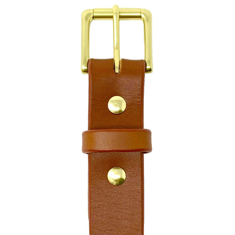 Last State Leather - Mid 1.25" Belt - Chestnut/Brass - Front