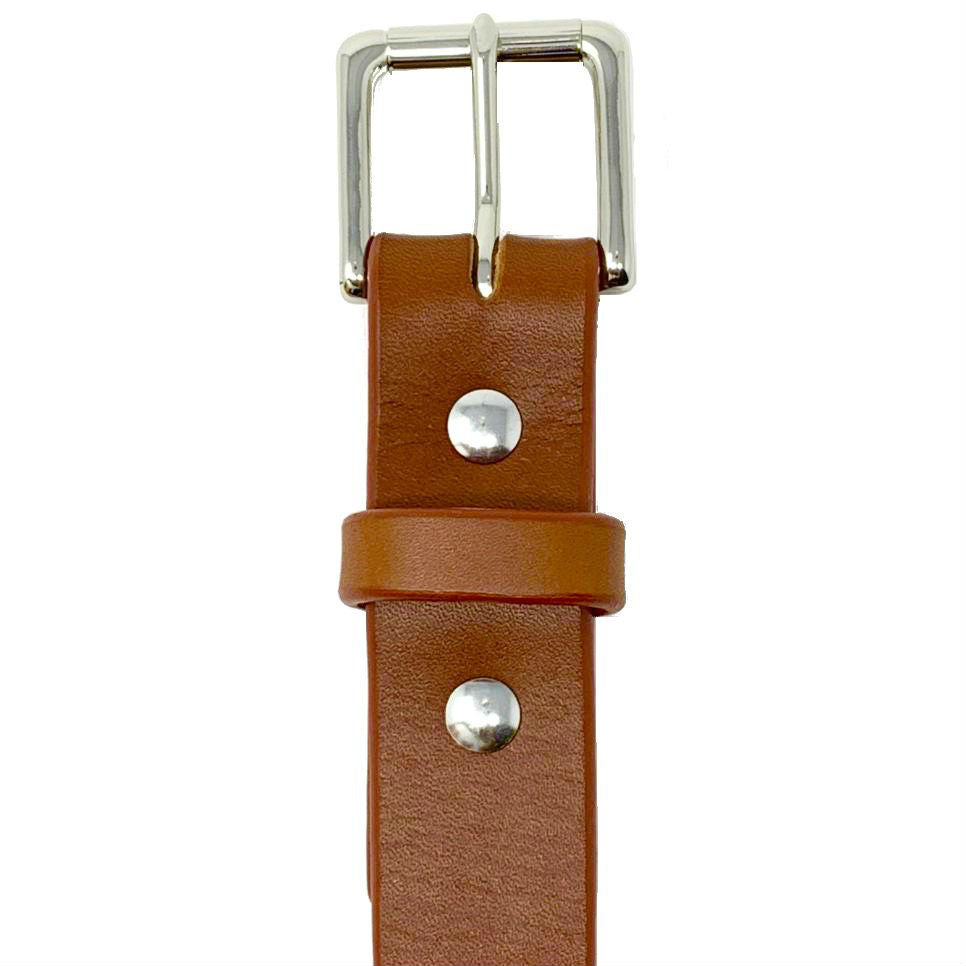 Last State Leather - Mid 1.25" Belt - Chestnut/Nickel - Front