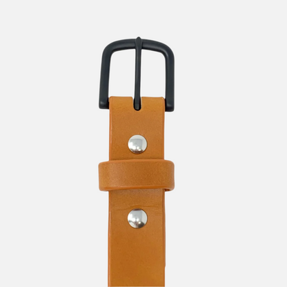 Last State Leather - Mid 1.25" Belt - Tan/Black - Front