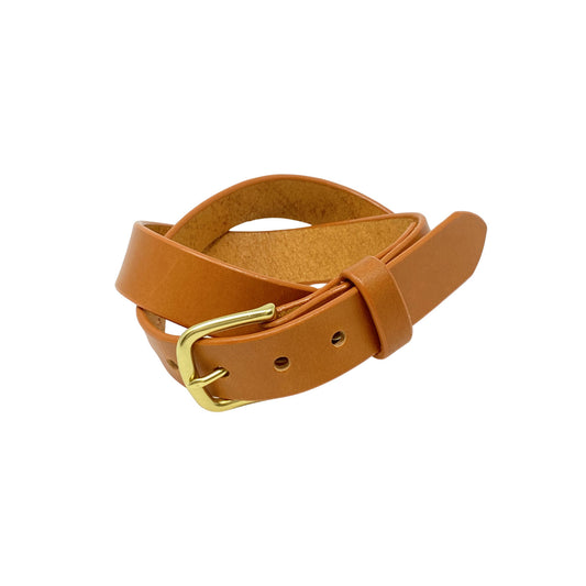 Last State Leather - Mid 1.25" Belt - Tan/Brass