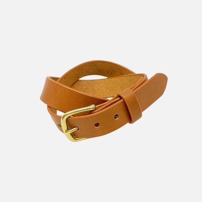 Last State Leather - Mid 1.25" Belt - Tan/Brass