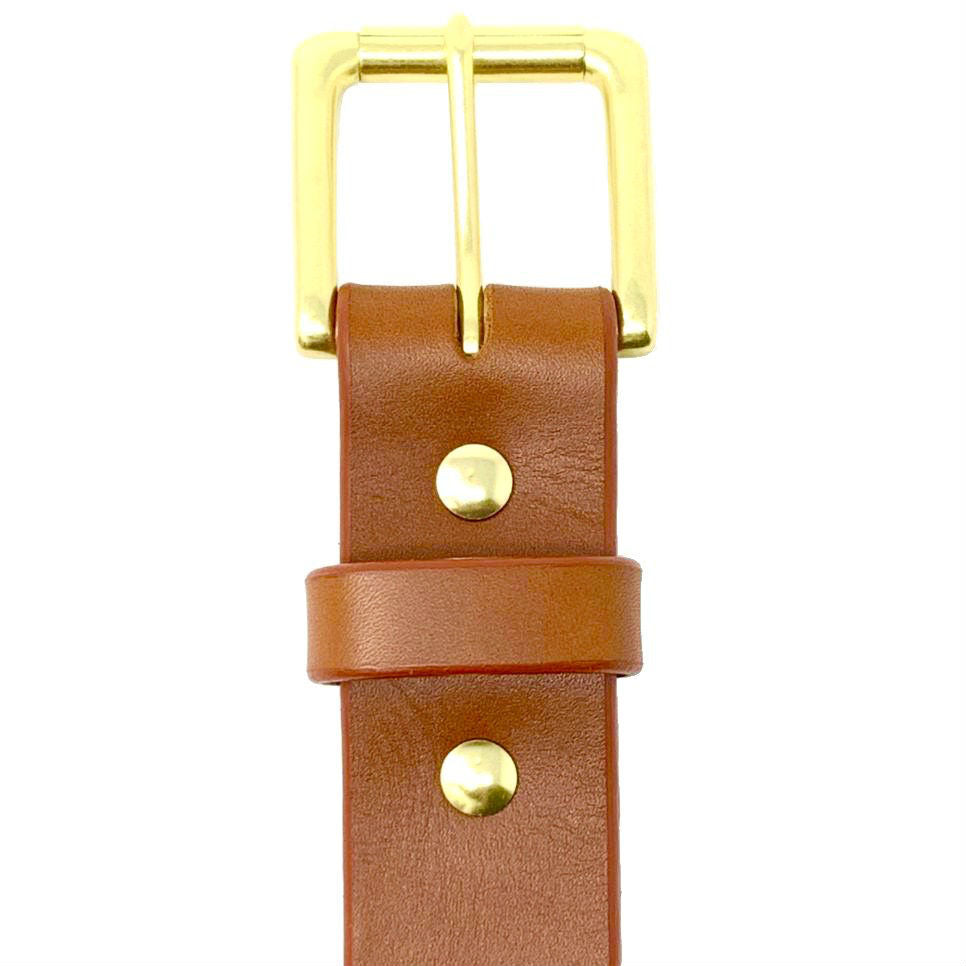 Last State Leather - Paniolo 1.5" Belt - Chestnut/Brass - Front