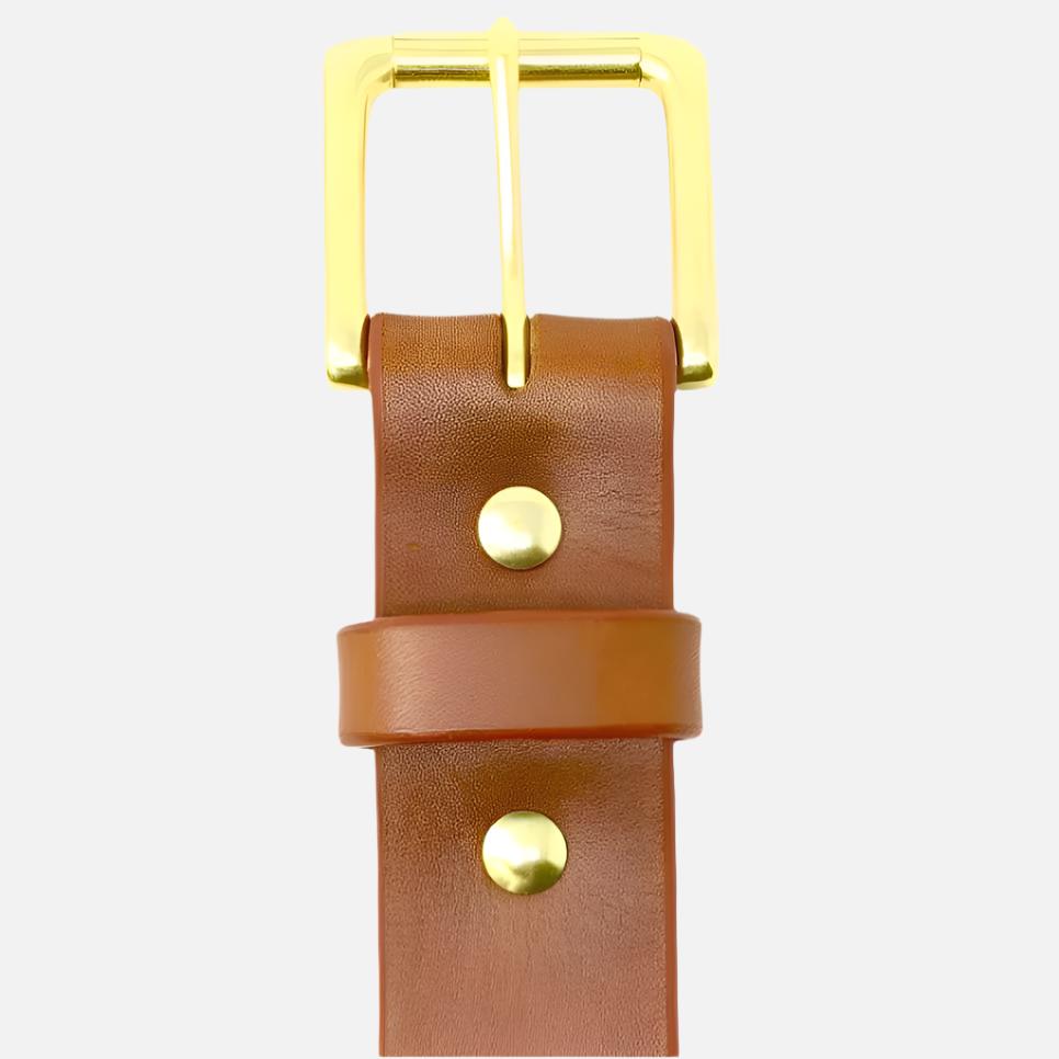 Last State Leather - Paniolo 1.5" Belt - Chestnut/Brass - Front