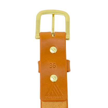 Last State Leather - Paniolo 1.5" Belt - Tan/Brass - Back