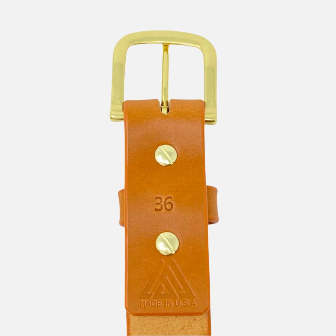 Last State Leather - Paniolo 1.5" Belt - Tan/Brass - Back