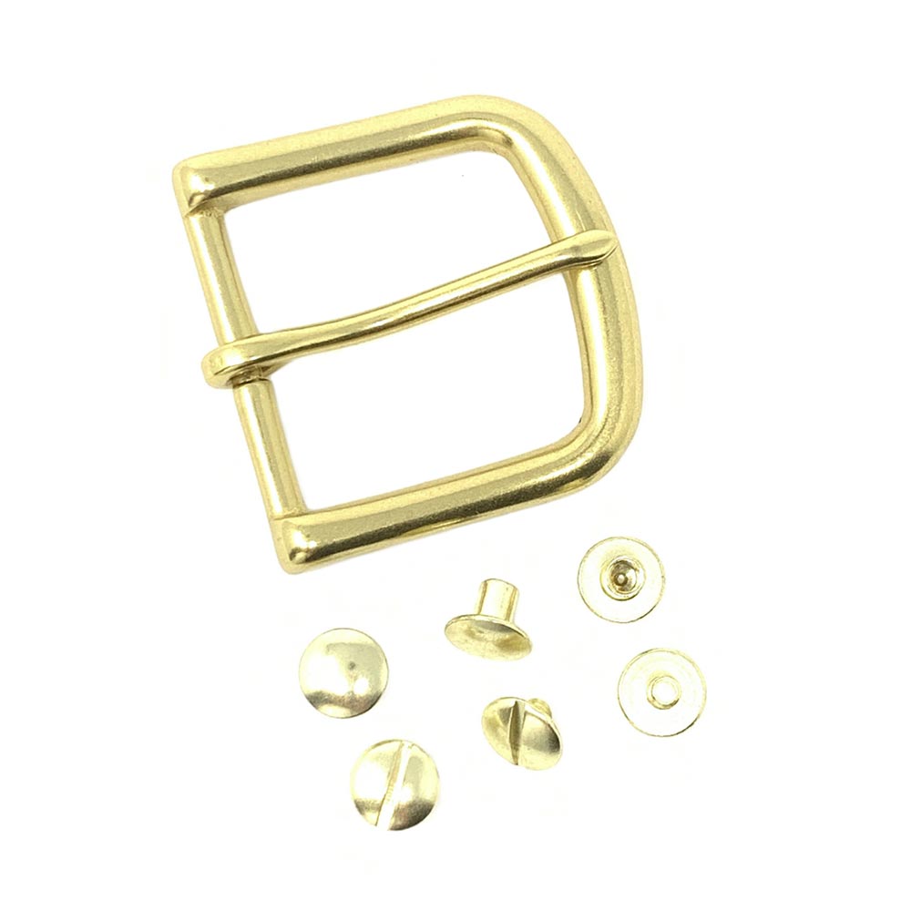 Last State Leather - 1.5" Buckle Kit - Square Heel Bar - Brass