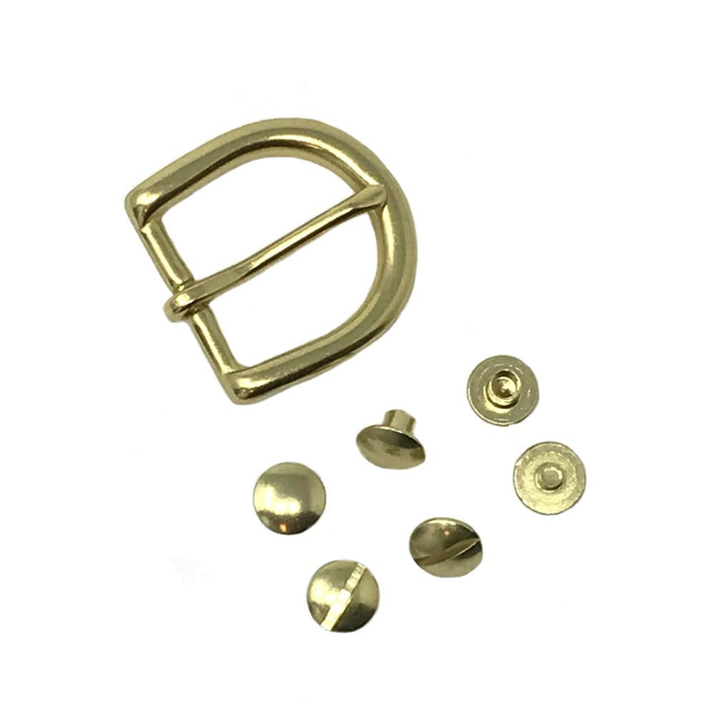Last State Leather - 1" Buckle Kit - Round Heel Bar - Brass