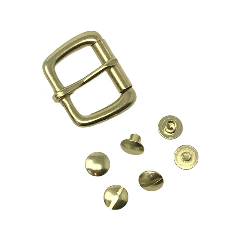 Last State Leather - 1" Buckle Kit - Square Roller Bar - Brass 