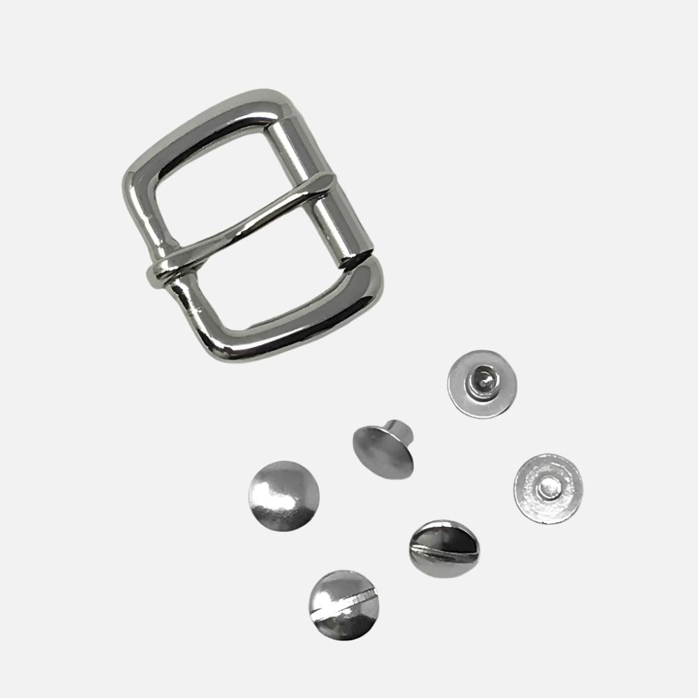 Last State Leather - 1" Buckle Kit - Square Roller Bar - Nickel