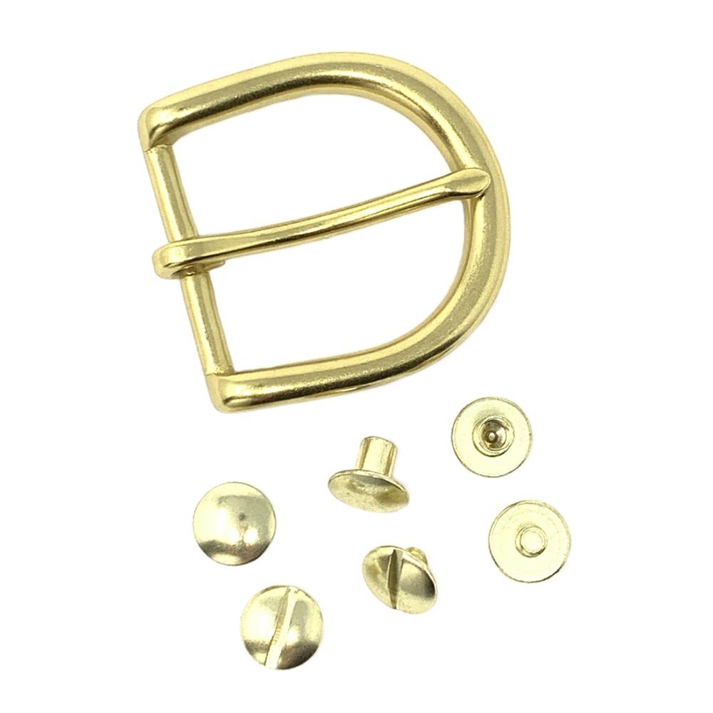 Last State Leather - 1.25" Buckle Kit - Round Heel Bar - Brass
