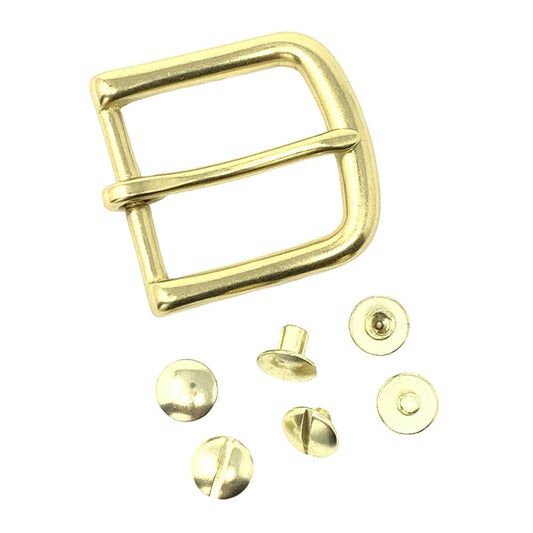 Last State Leather - 1.25" Buckle Kit - Square Heel Bar - Brass
